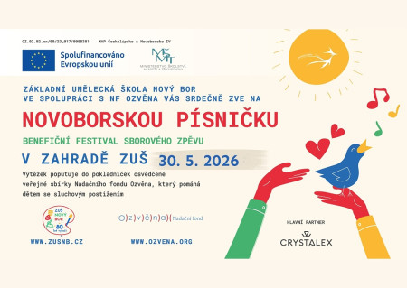 30.05.2026 Novoborská písnička - Benefiční festival - Zahrada ZUŠ Nový Bor